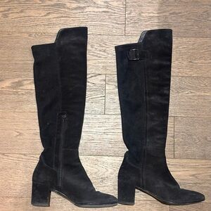Browns Classic Black Knee-High Suede Boots